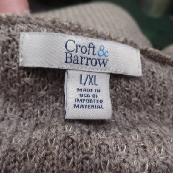 Croft & Barrow Ladies' Taupe Knit Cowl Neck Sweater Poncho, Size XL - Picture 2 of 2